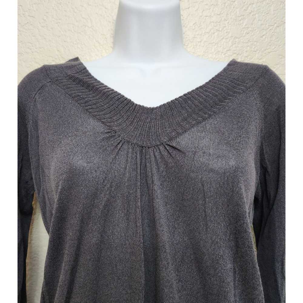 Other Gotha Gray Charcoal Pleated V Neck Tie Back… - image 2