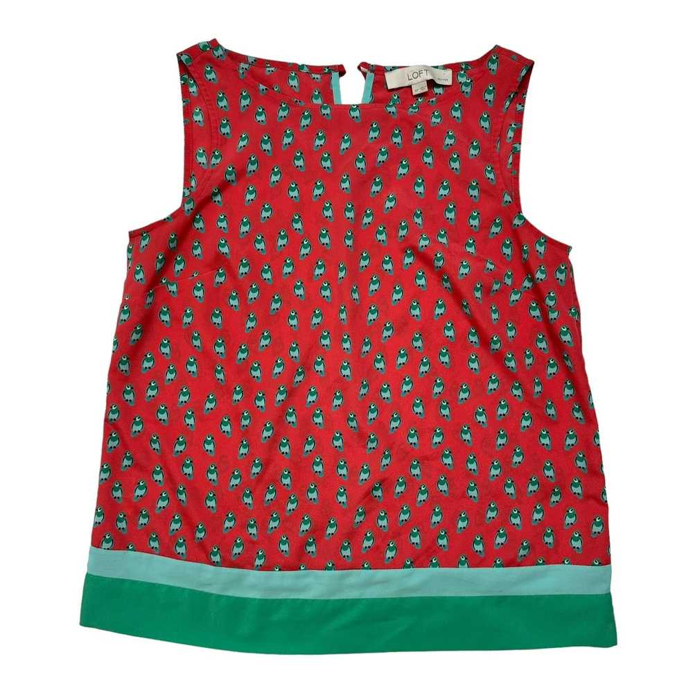 Loft LOFT Parrot Watermelon Sleeveless Top Small … - image 1