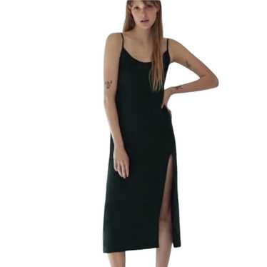 Zara Zara Black Midi Slip Dress Medium