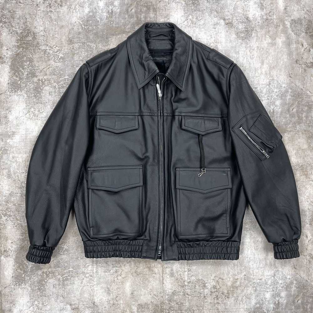 German × Leather Jacket × Vintage VINTAGE 1990s G… - image 2