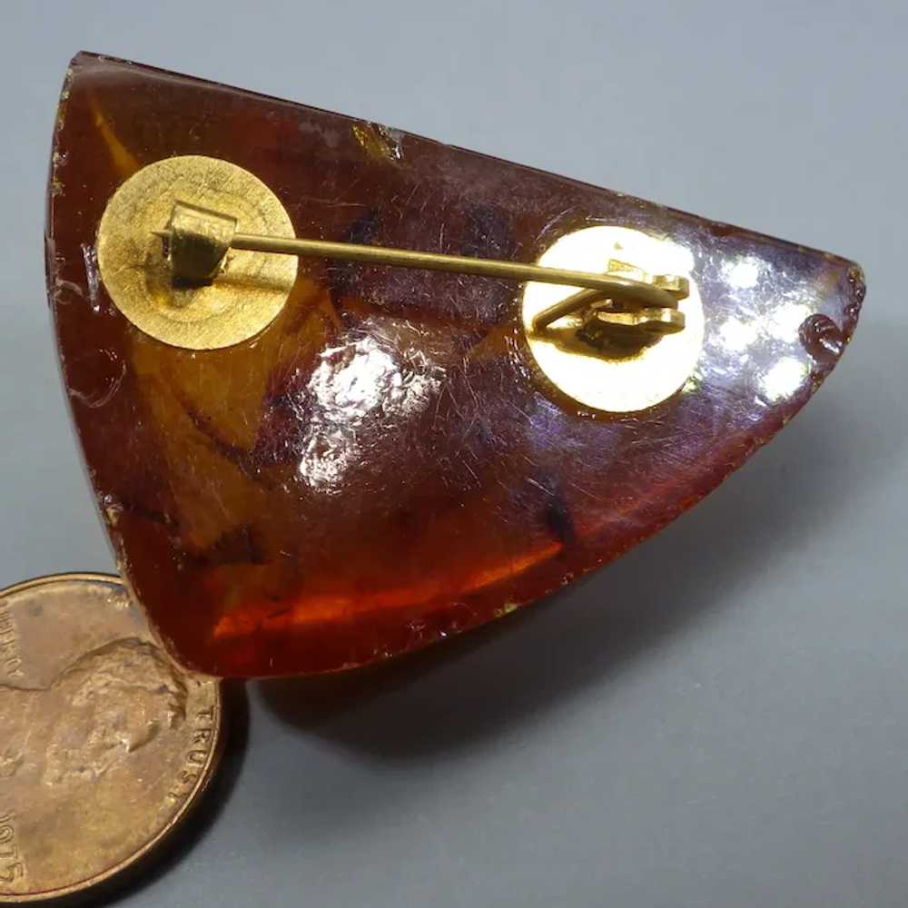 Vintage 1967 Russian Amber Brooch, Kaliningrad Fa… - image 2