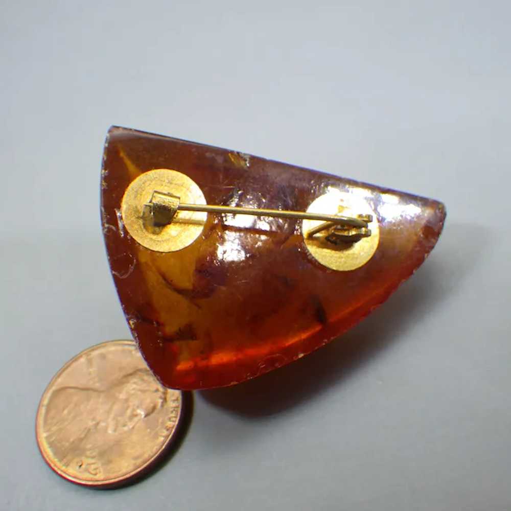 Vintage 1967 Russian Amber Brooch, Kaliningrad Fa… - image 5