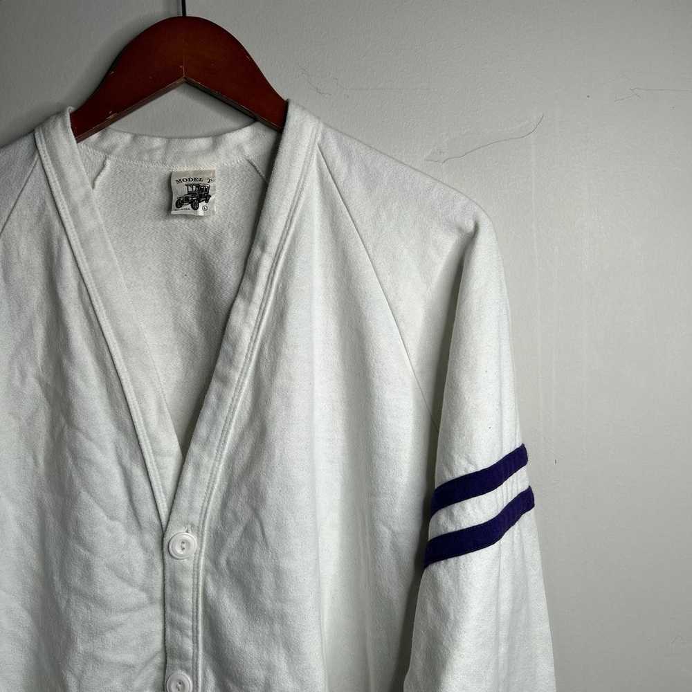 Vintage Vintage White And Purple Cardigan - image 3