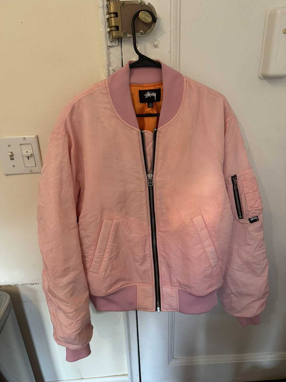 Stussy Pink Stussy Bomber Jacket - image 1