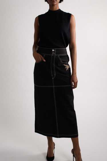 Black Skirt with White Piping