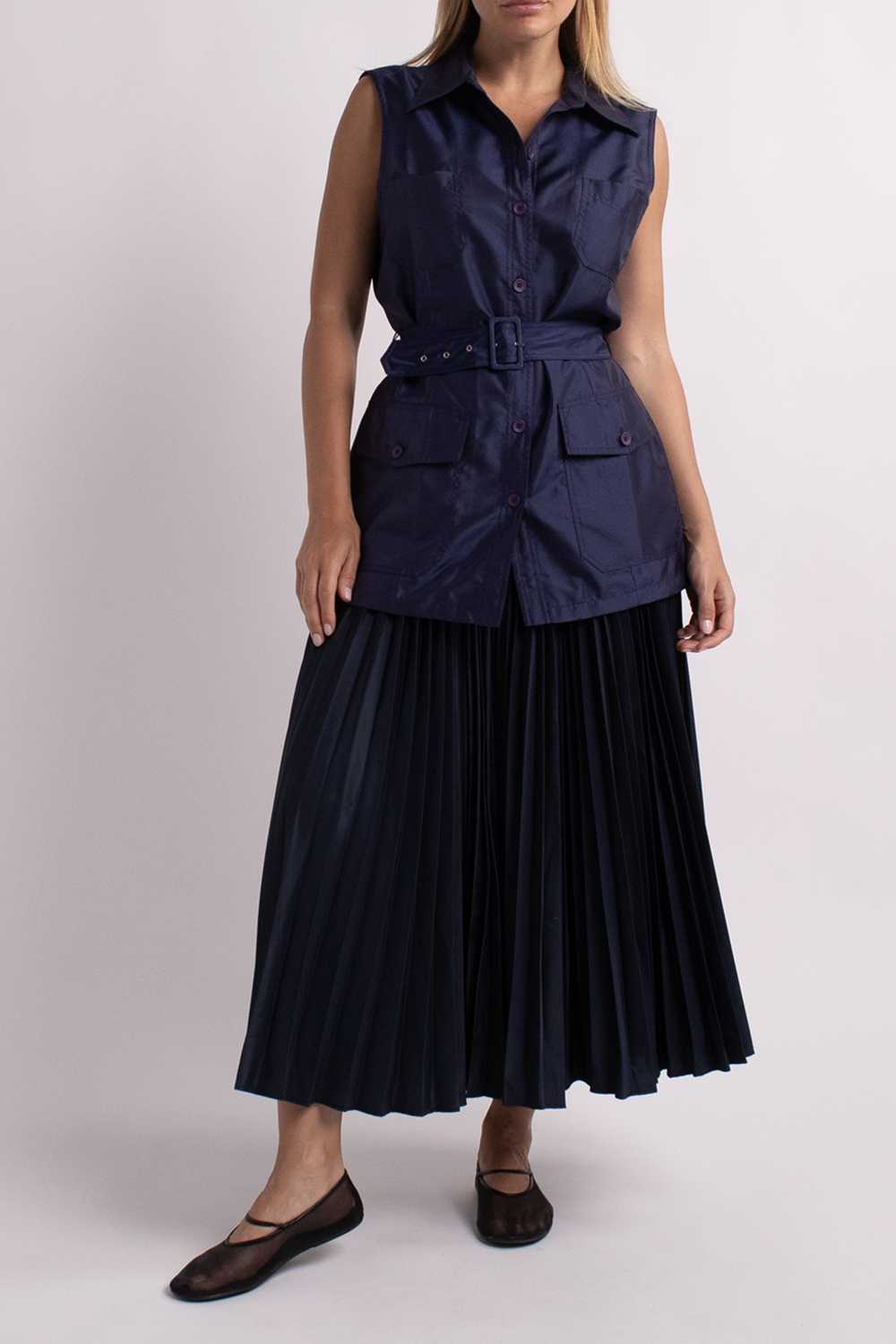 Vintage Maya Jornot Navy Pleated Skirt - image 2