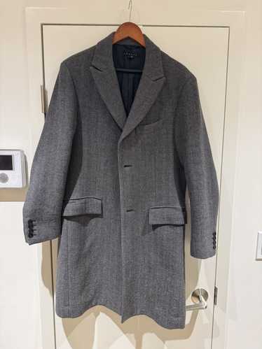 Theory Grey Herringbone Theory Winter Overcoat - image 1