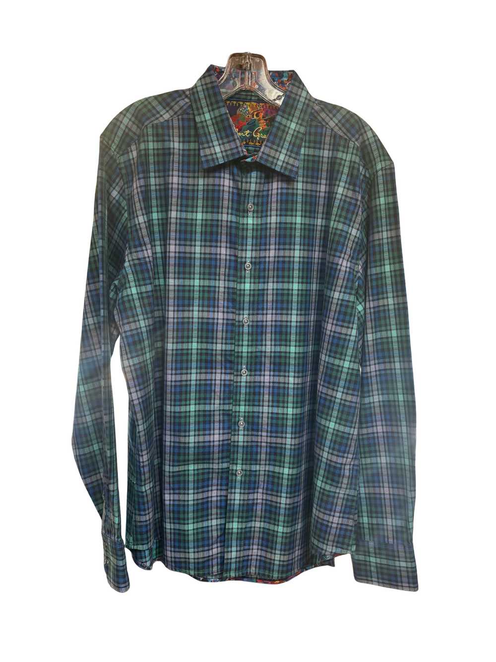 Robert Graham Blue and green texture check - image 1