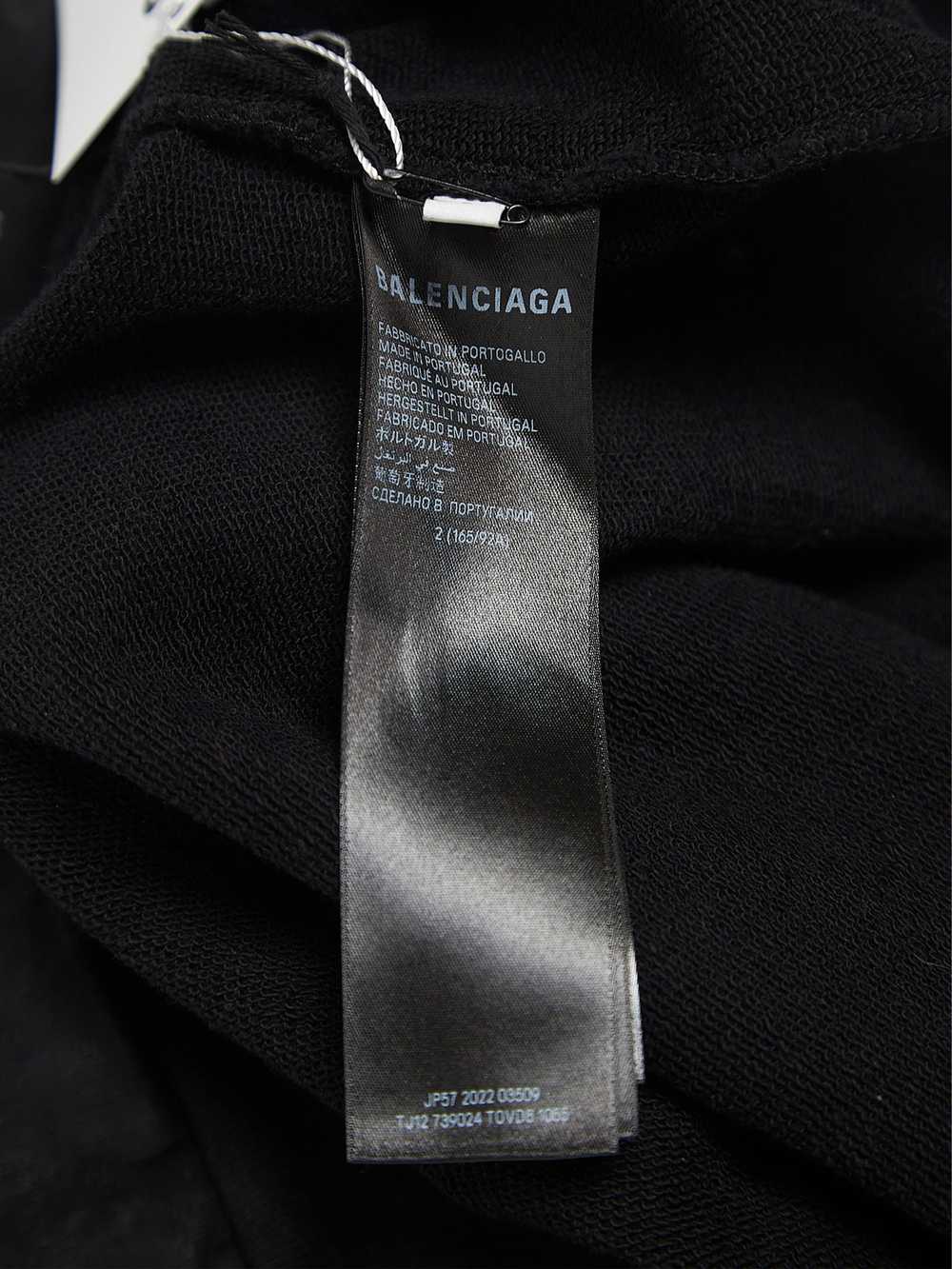 Balenciaga Black Rusty Metal Logo Printed Cotton … - image 4