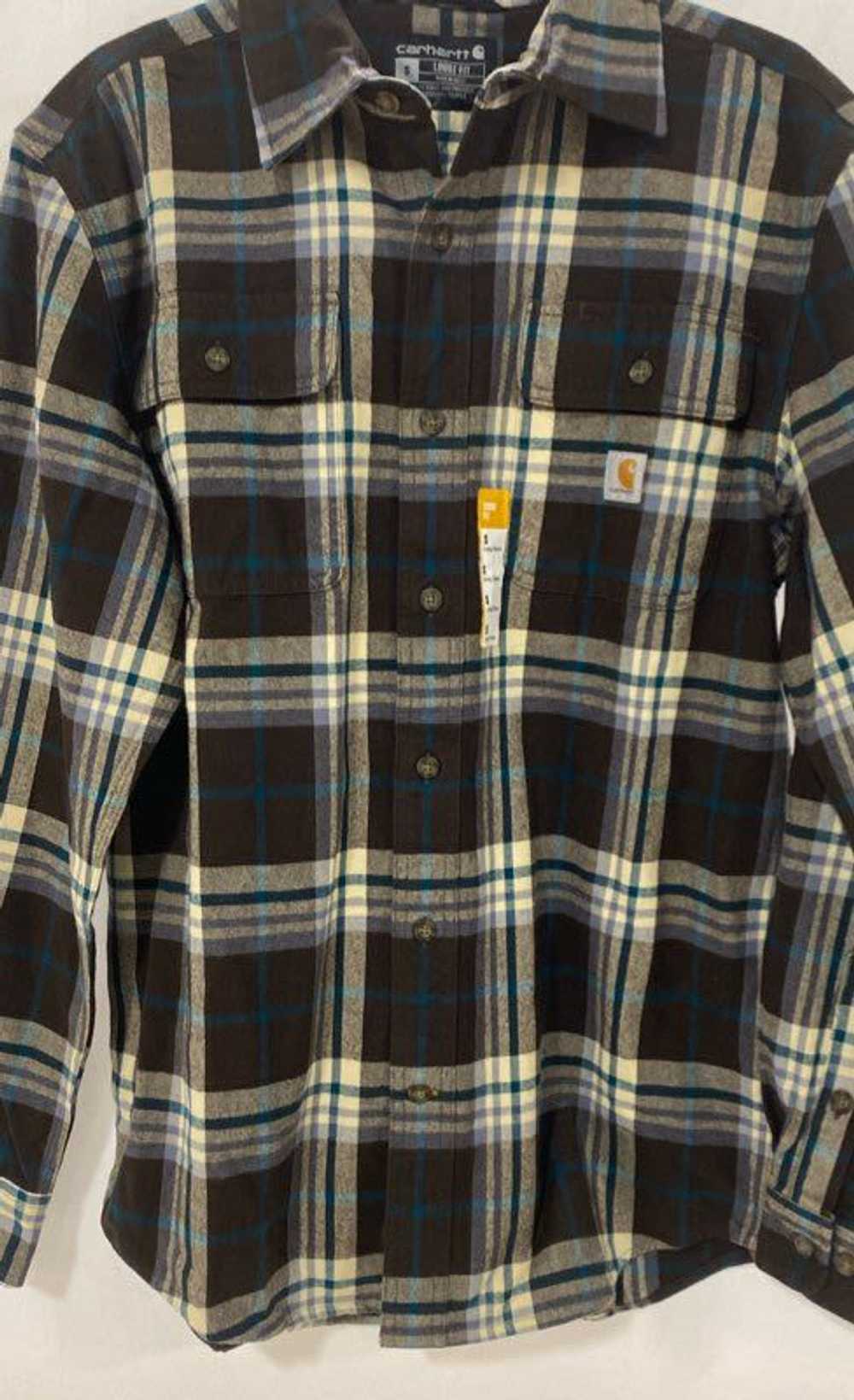 NWT Carhartt Mens Black White Plaid Cotton Loose … - image 3