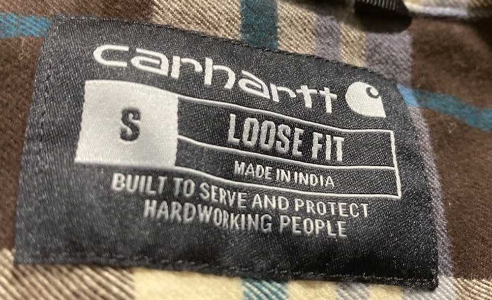 NWT Carhartt Mens Black White Plaid Cotton Loose … - image 6