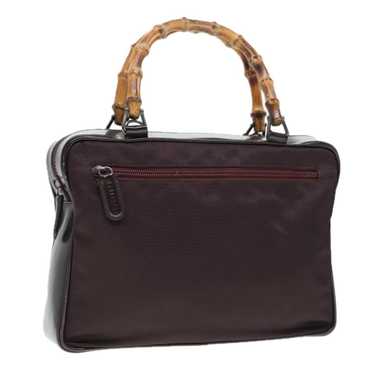 Gucci GUCCI Bamboo Hand Bag Nylon Enamel Brown Si… - image 1