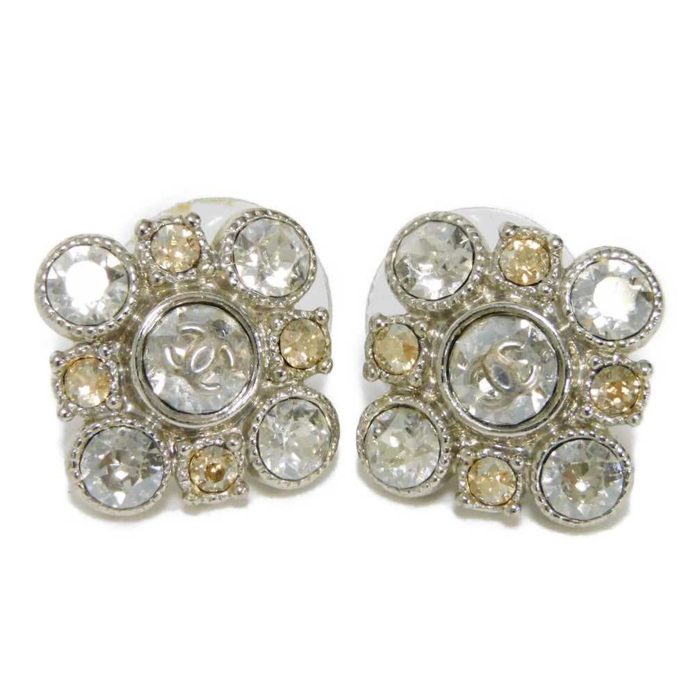 CHANEL Pierce A37285 Rhinestone x metal Clear x c… - image 1