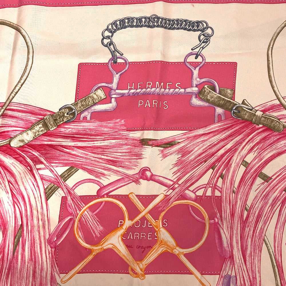 HERMES scarf silk pink PROJETS CARRES Planning ab… - image 12