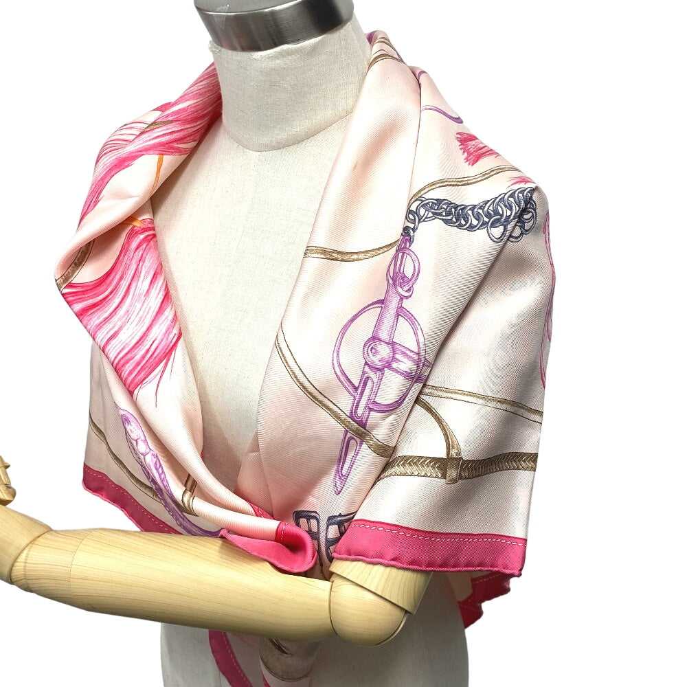 HERMES scarf silk pink PROJETS CARRES Planning ab… - image 2