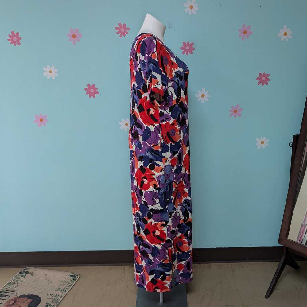 SzXL Colleen Lopez Red and Purple Floral Maxi Dre… - image 2