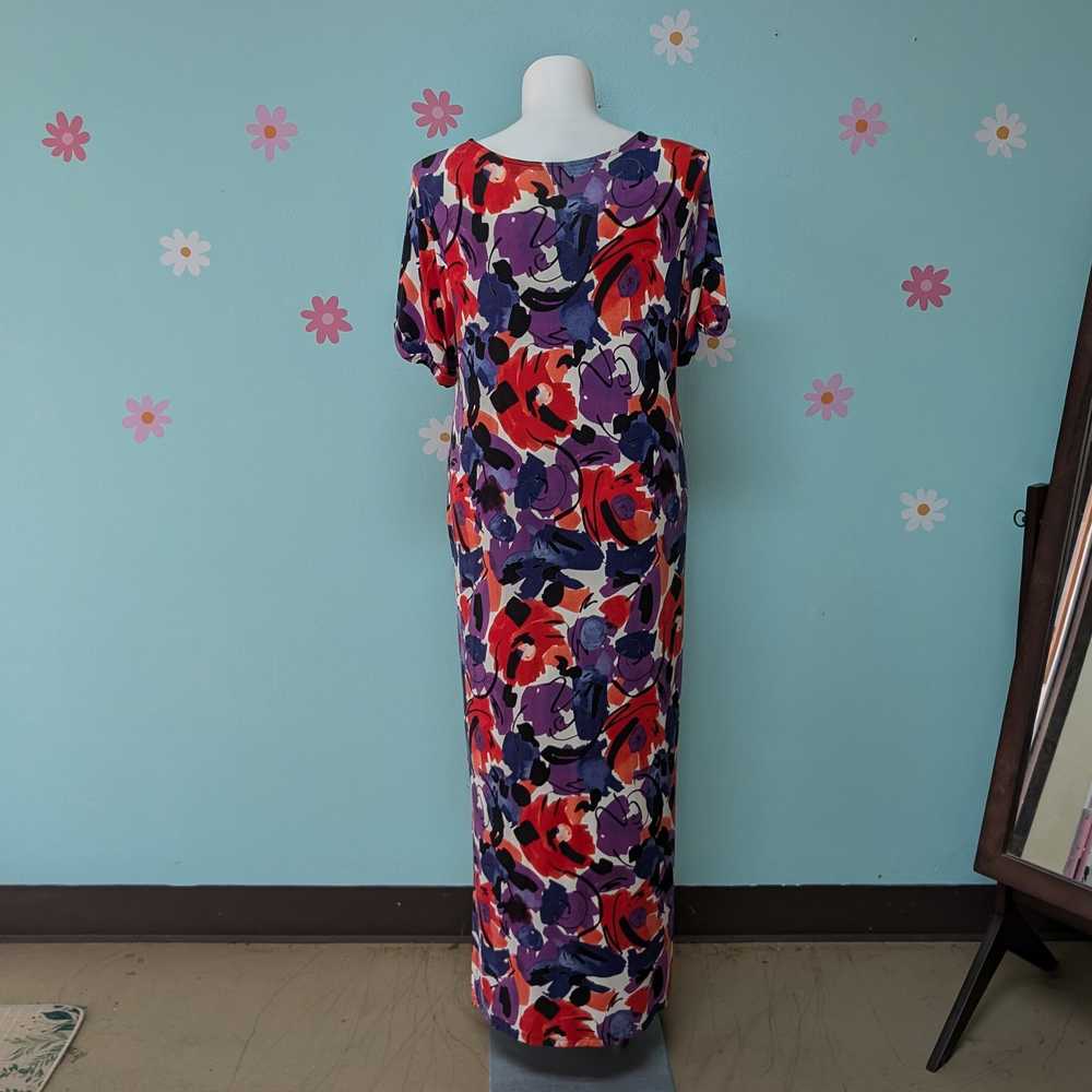 SzXL Colleen Lopez Red and Purple Floral Maxi Dre… - image 3