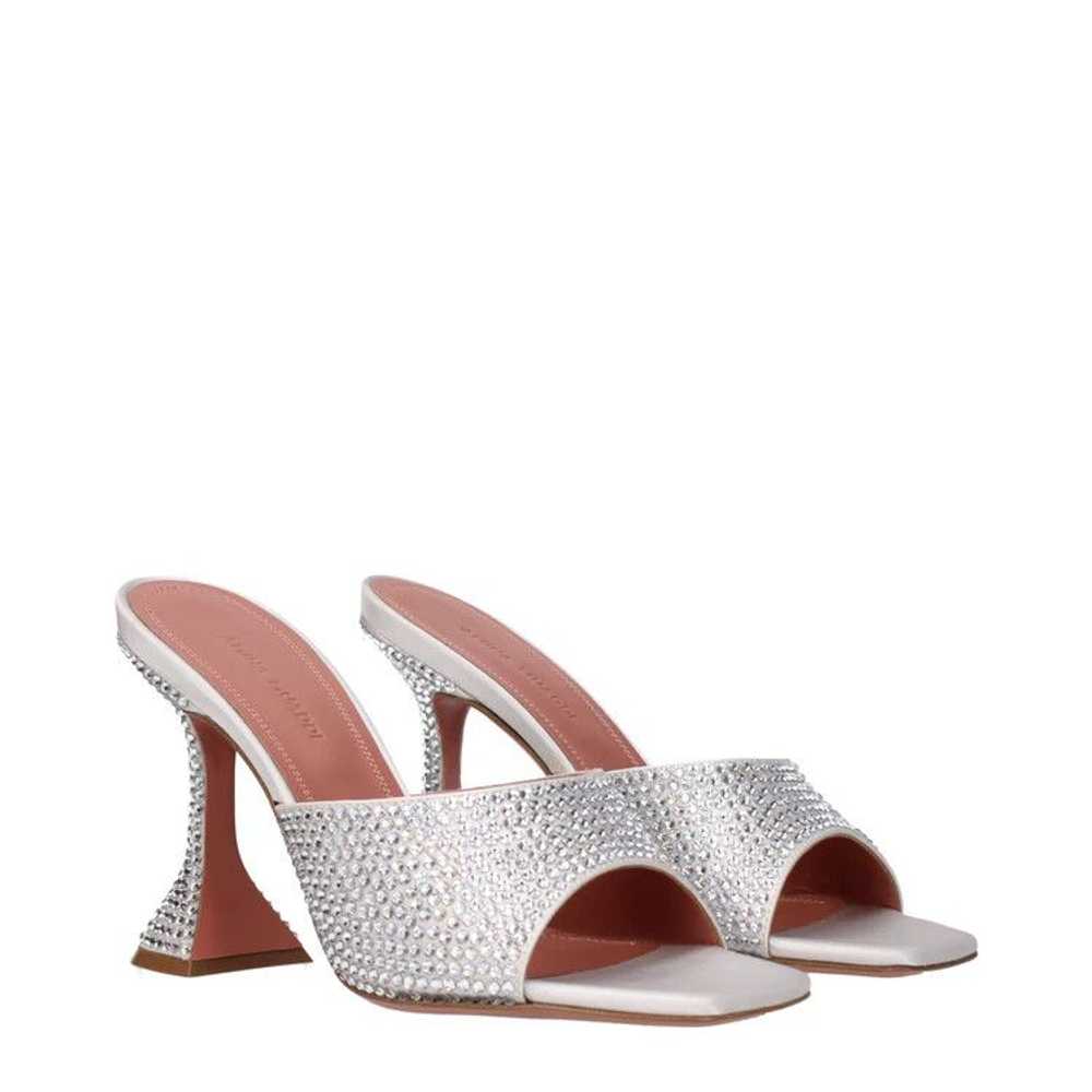 Amina Muaddi ob1o1e1024 Satin Sandals in Silver - image 2