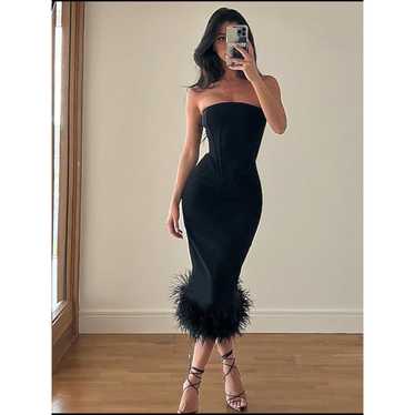 Other Klesis Black Kori Strapless Midi Feathered B