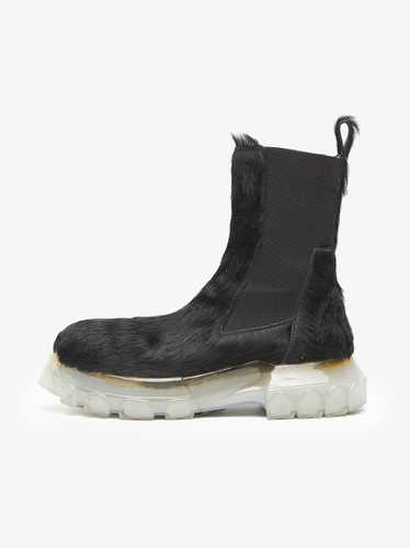 Rick Owens Black Ponyhair Tractor High Boots