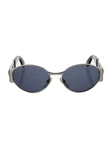 Gianni Versace Round Sunglasses Black & Silver Me… - image 1