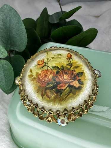 Germany agateガラス ヴィンテージブローチB115 アイリスガラスの一粒ブローチ イギリスヴィンテージ | IgnAPoat