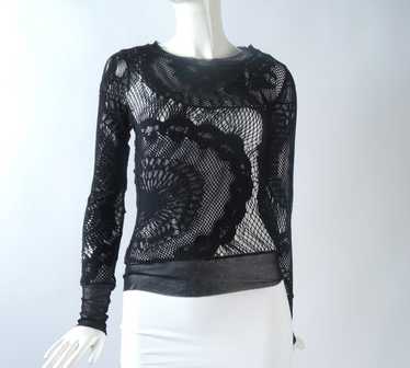 Jean Paul Gaultier o1smst1ft0424 Lace Long-Sleeve… - image 1