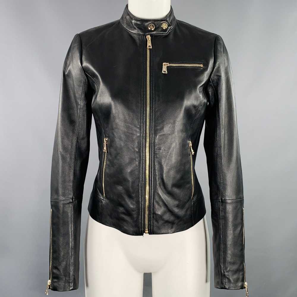 Ralph Lauren Black Lambskin Leather Biker Jacket - image 1