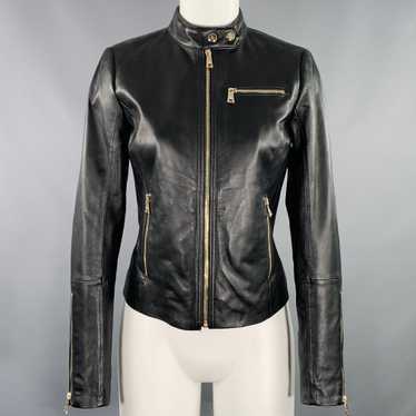 Ralph Lauren Black Lambskin Leather Biker Jacket - image 1