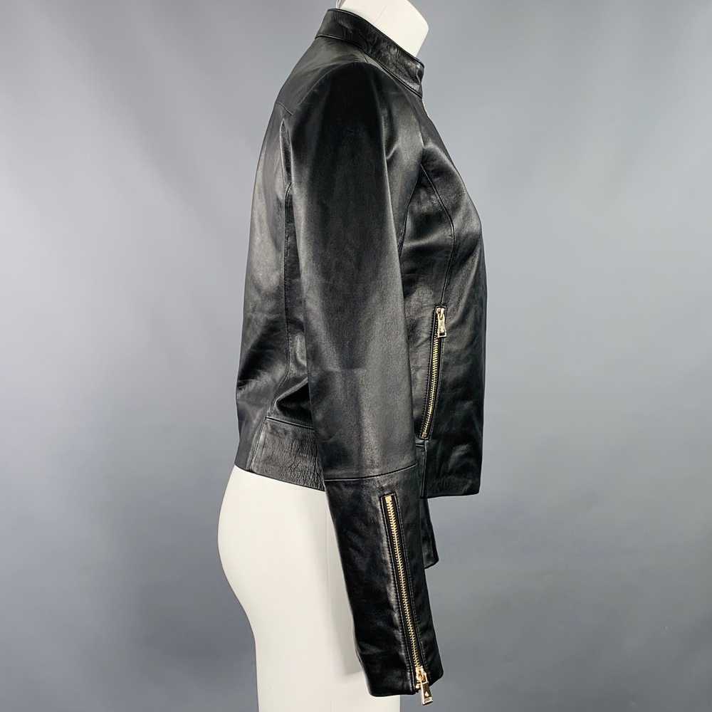 Ralph Lauren Black Lambskin Leather Biker Jacket - image 3