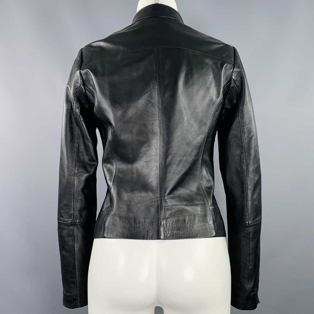 Ralph Lauren Black Lambskin Leather Biker Jacket - image 4