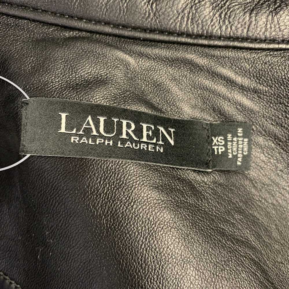 Ralph Lauren Black Lambskin Leather Biker Jacket - image 5