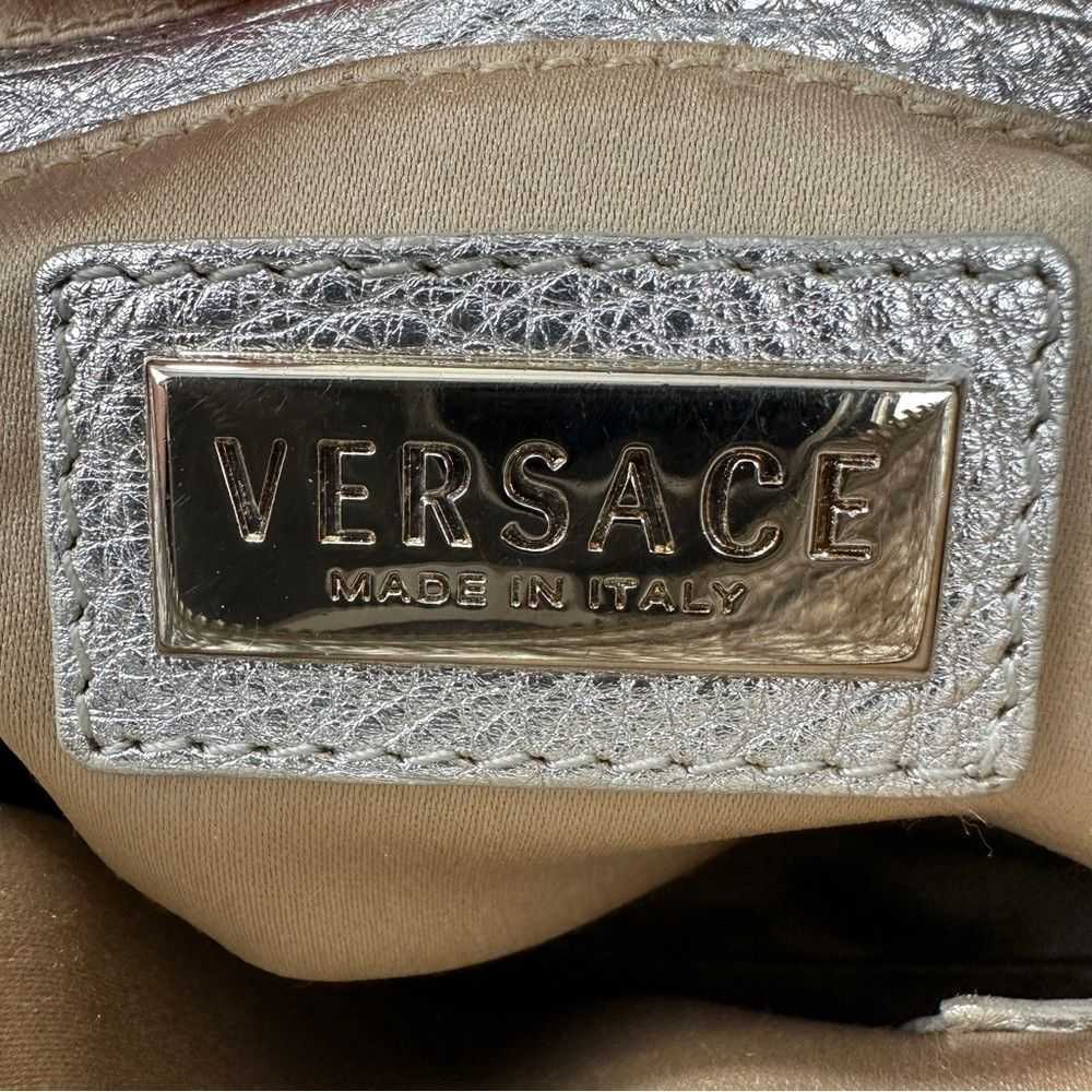 Versace Versace Vintage Metallic Silver Leather M… - image 2