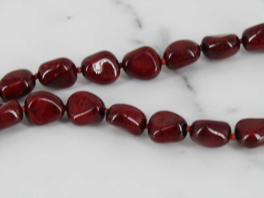 Cherry Red Glass Bead Necklace - image 4