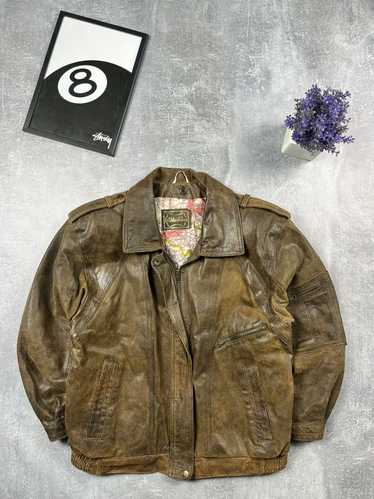 Avant Garde × Leather Jacket × Vintage Vintage Le… - image 1