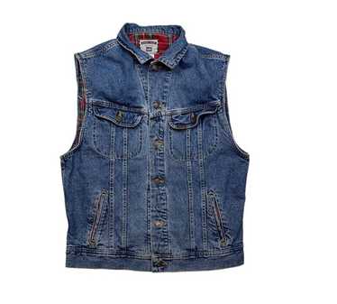 Lee Jeans denim vest men size MEDIUM flannel line… - image 1