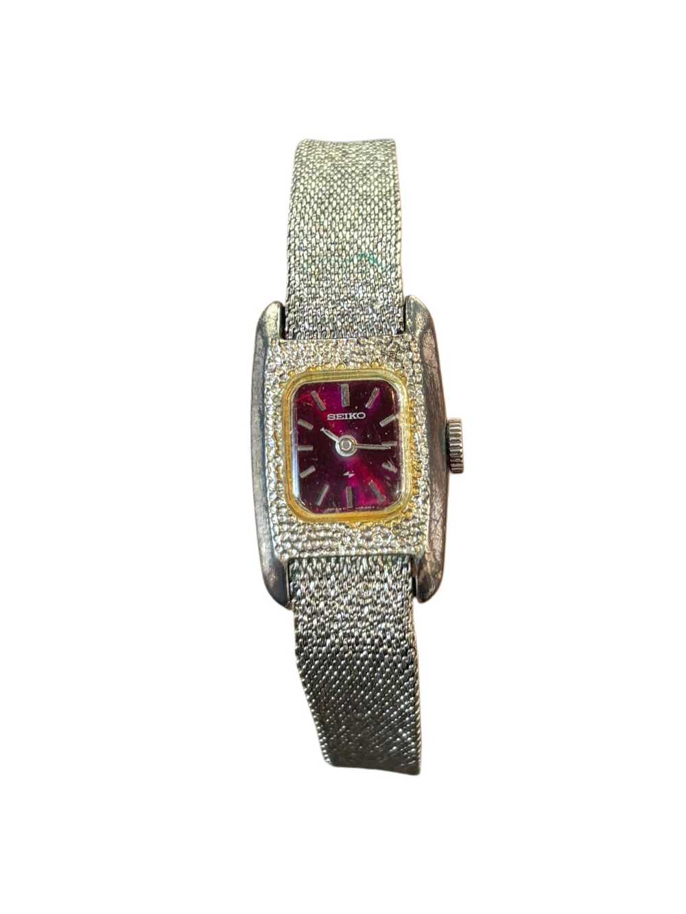 80s Plum Dial Seiko Wristwatch - image 2