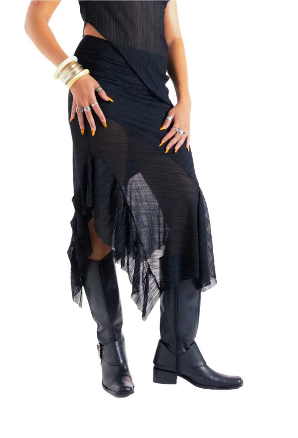 The Black Crinkle Skirt (XS-XL) - image 2