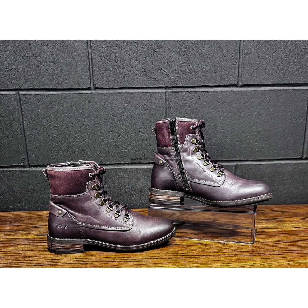 Taos TAOS Ringer Burgundy Leather Ankle Combat Bo… - image 2