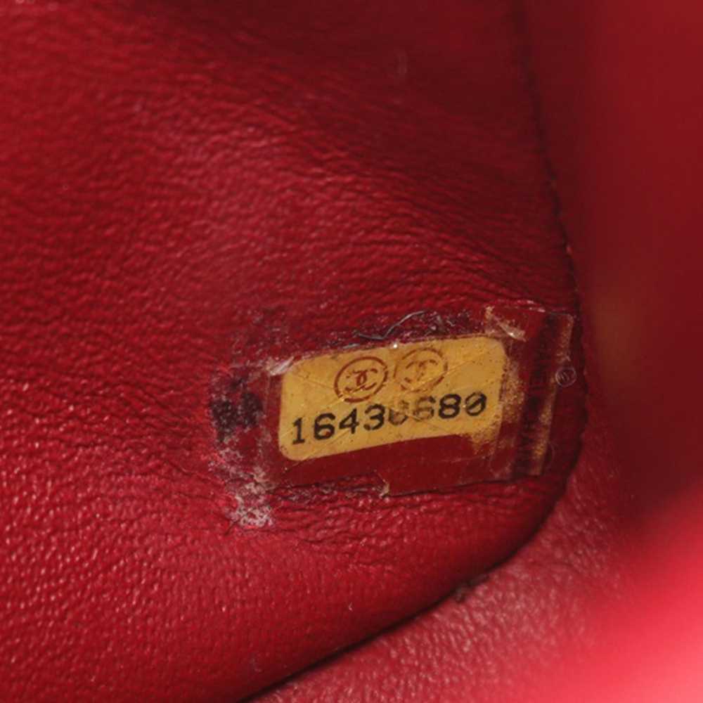 Red Chanel Mini Square Classic Caviar Single Flap… - image 5