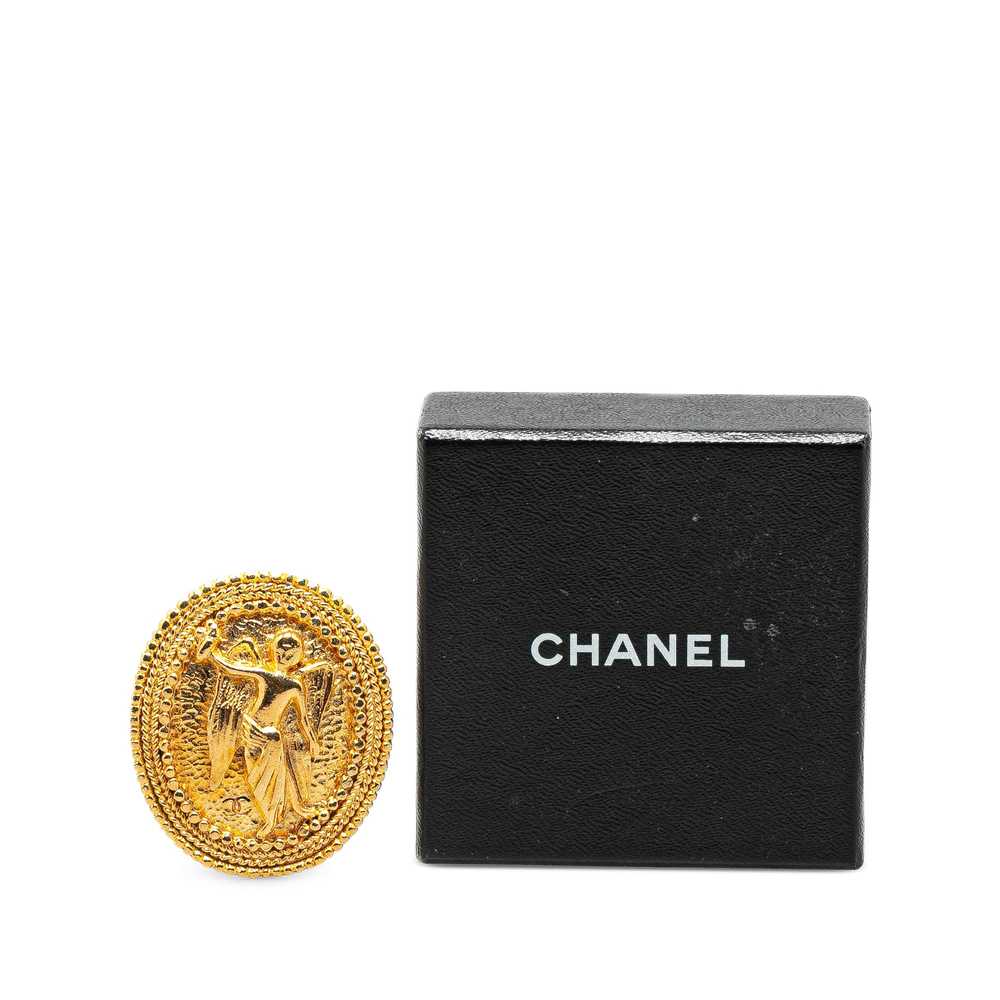 Gold Chanel Gold Plated Angel Brooch - image 1