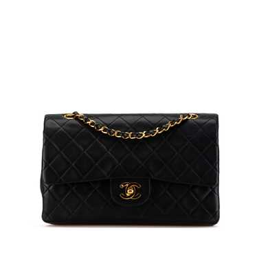 Black Chanel Medium Classic Lambskin Double Flap … - image 1