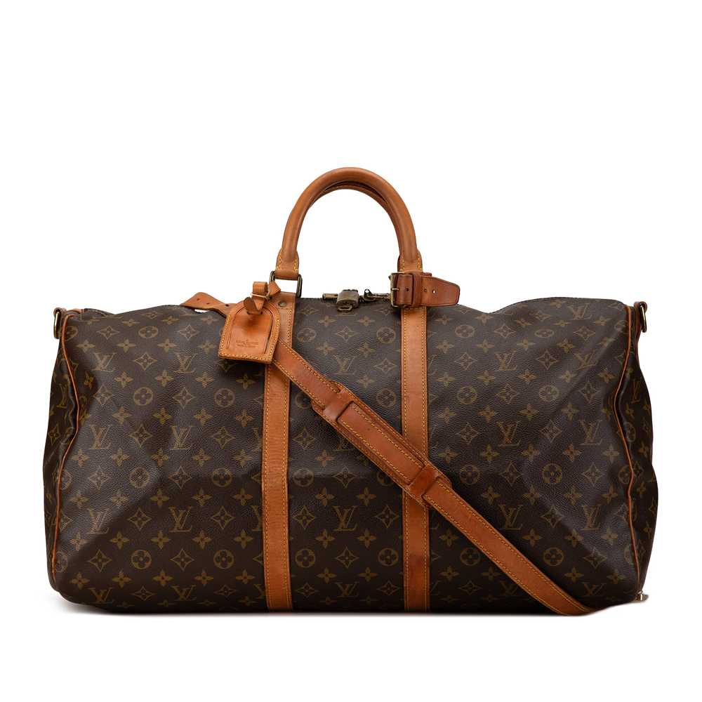 Brown Louis Vuitton Monogram Keepall Bandouliere … - image 1