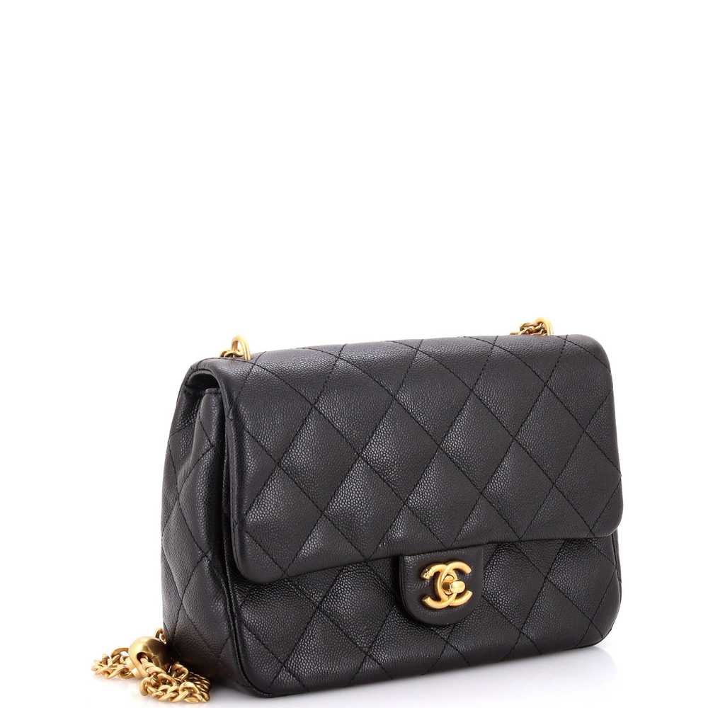 CHANEL Sweet Heart Chain Flap Bag Quilted Caviar … - image 3