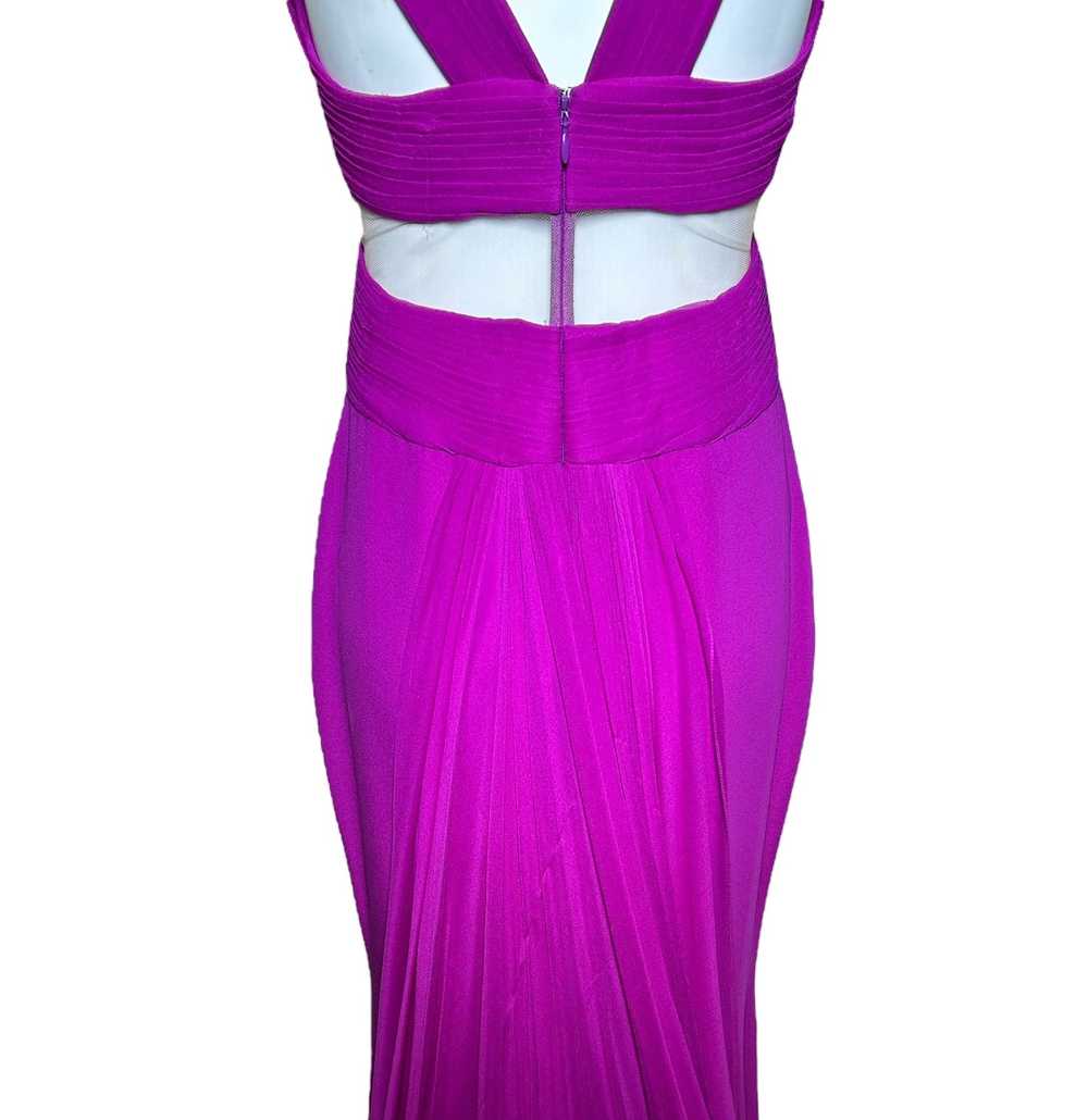 Lorena Sarbu Magenta Mesh Cut Silk Red Carpet Gown - image 6