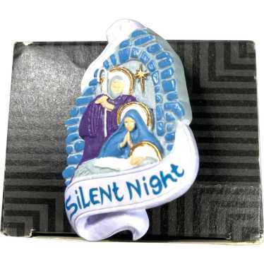 Avon Colors of Christmas Pins Nativity Scene Sile… - image 1