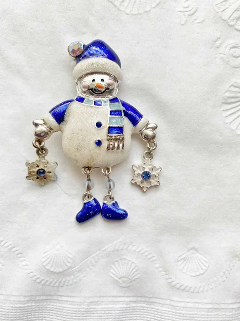 Kenneth Cole Signed Articulated Snowman Brooch pi… - image 7