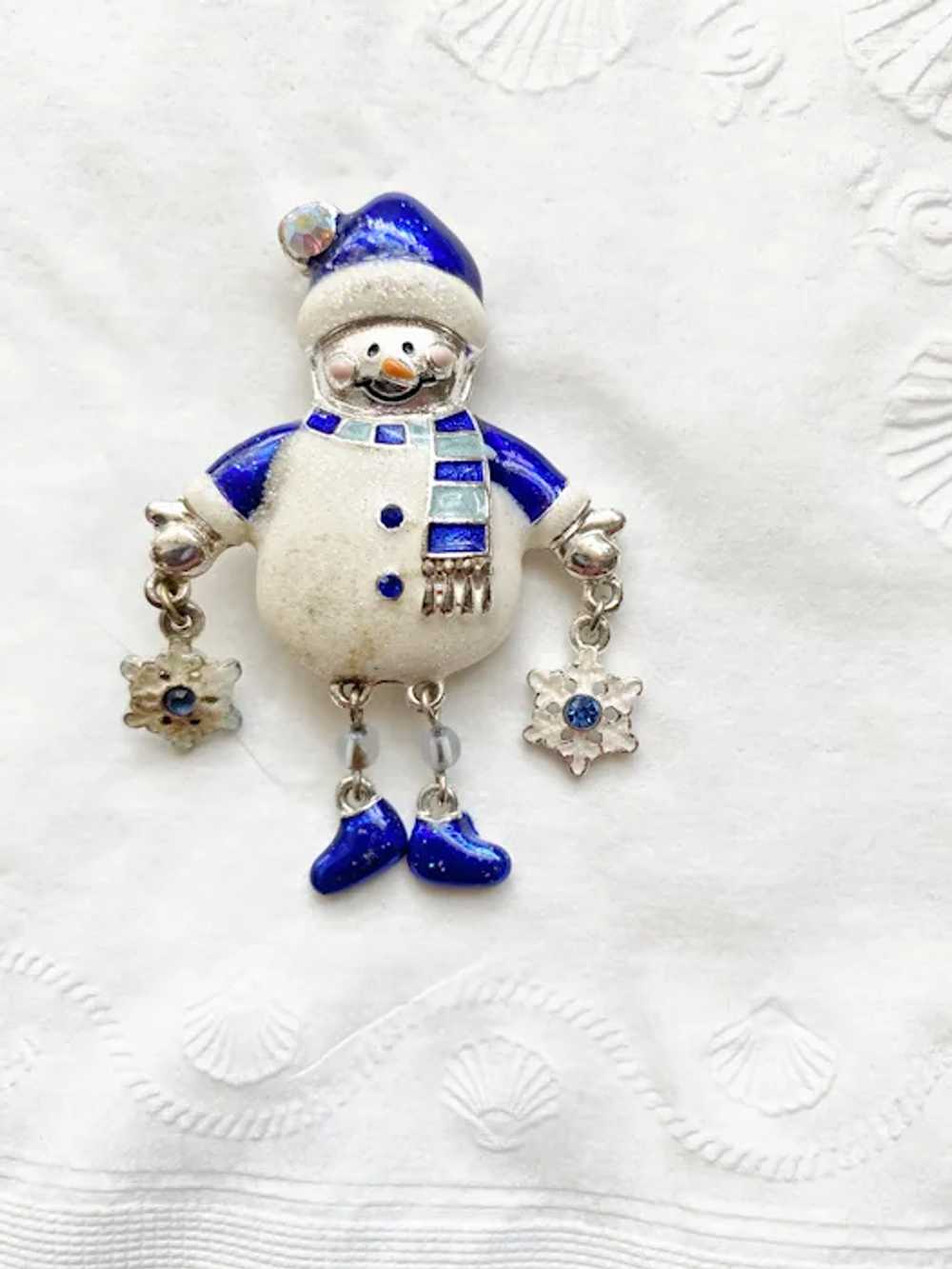 Kenneth Cole Signed Articulated Snowman Brooch pi… - image 8