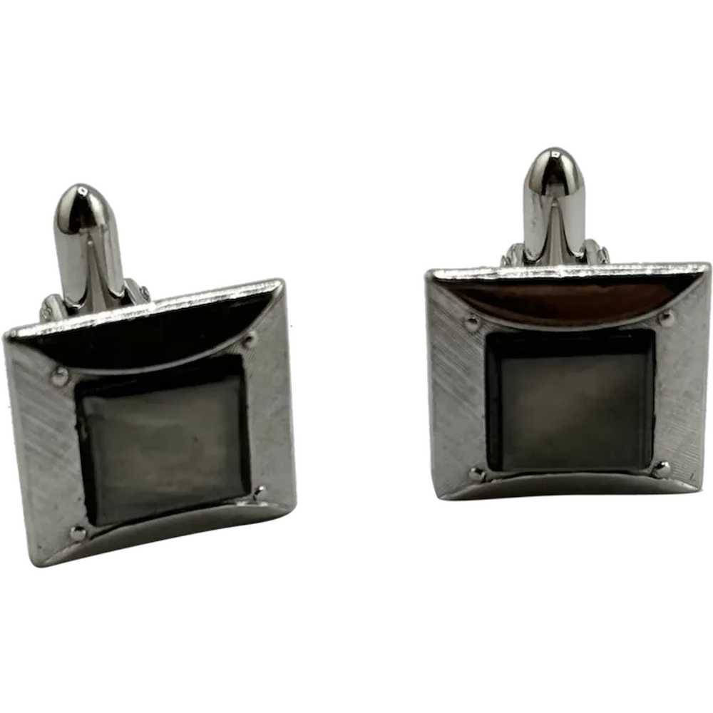 Vintage swank silver unisex cuff links - image 1