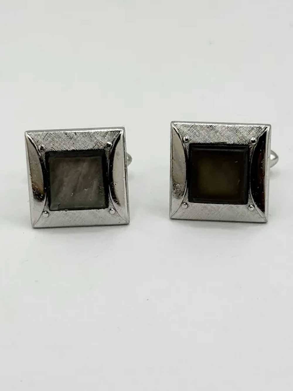 Vintage swank silver unisex cuff links - image 2